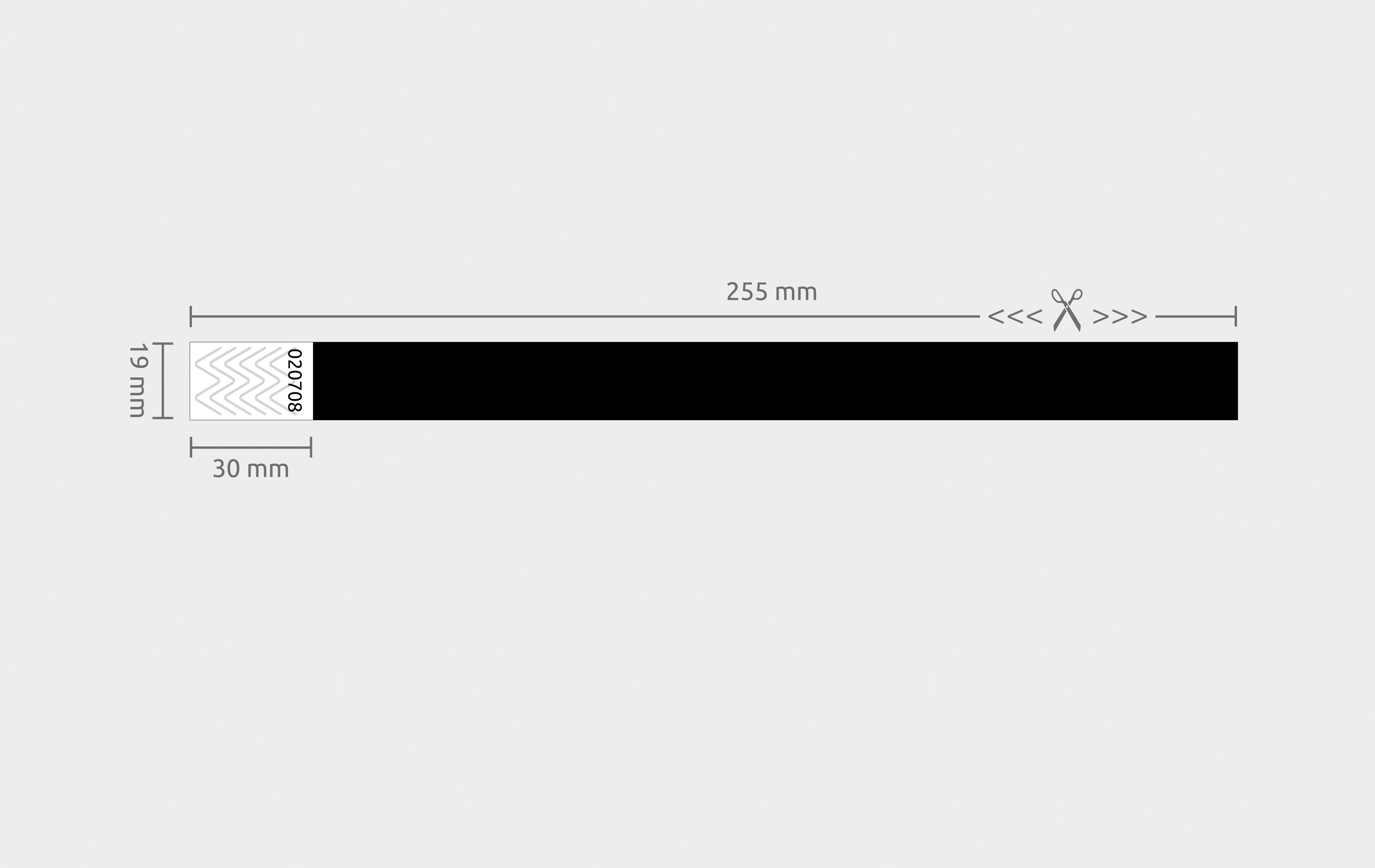 1000er VPE Securebänder Tyvek® 19 mm - Schwarz