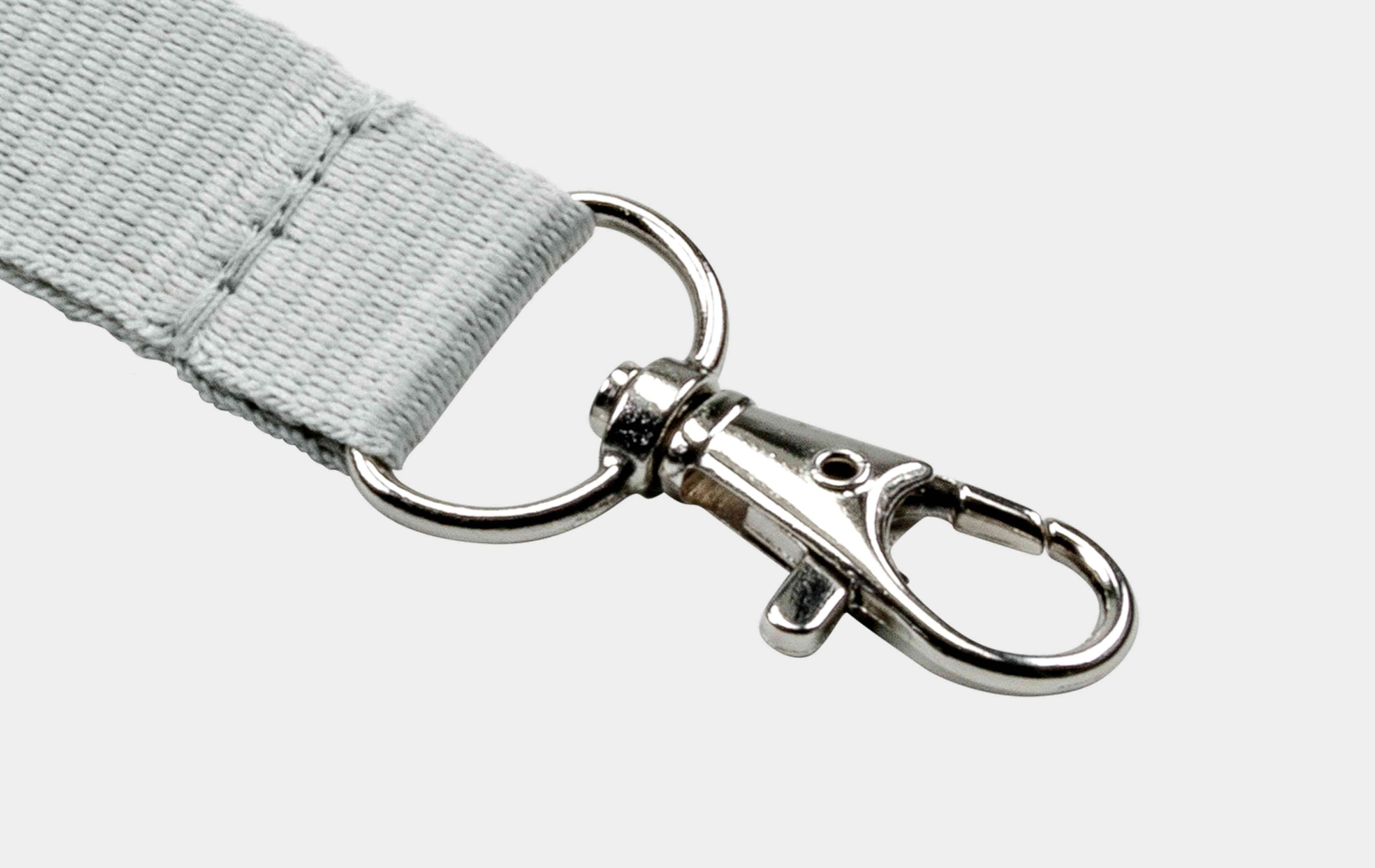 Schlüsselbänder 20 mm, easy going Haken, Sicherheitsverschluss, grau